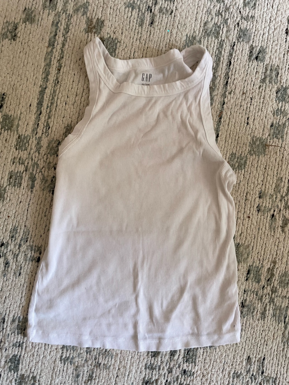GAP White Ribbed Kids Tank Top
